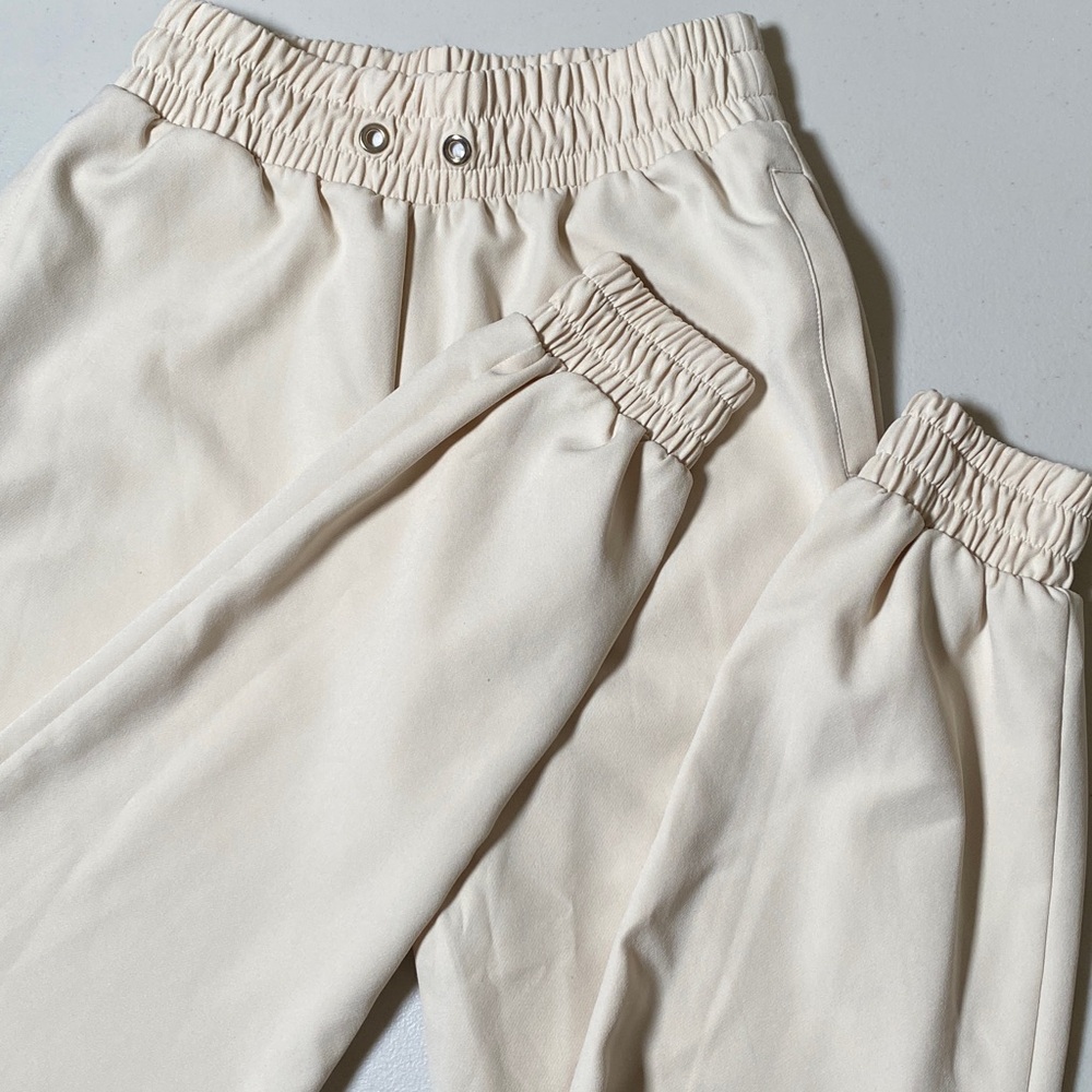 Zara Beige Elastic Waist joggers